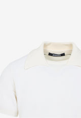 Signature J Ribbed Knit Polo T-shirt