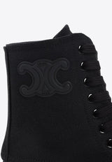 Triomphe Lace-Up Boots in Canvas