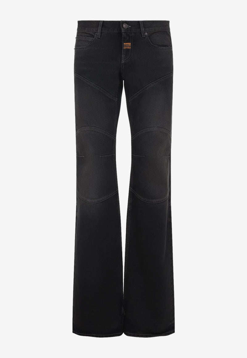 Logo Patch Flared Jeans