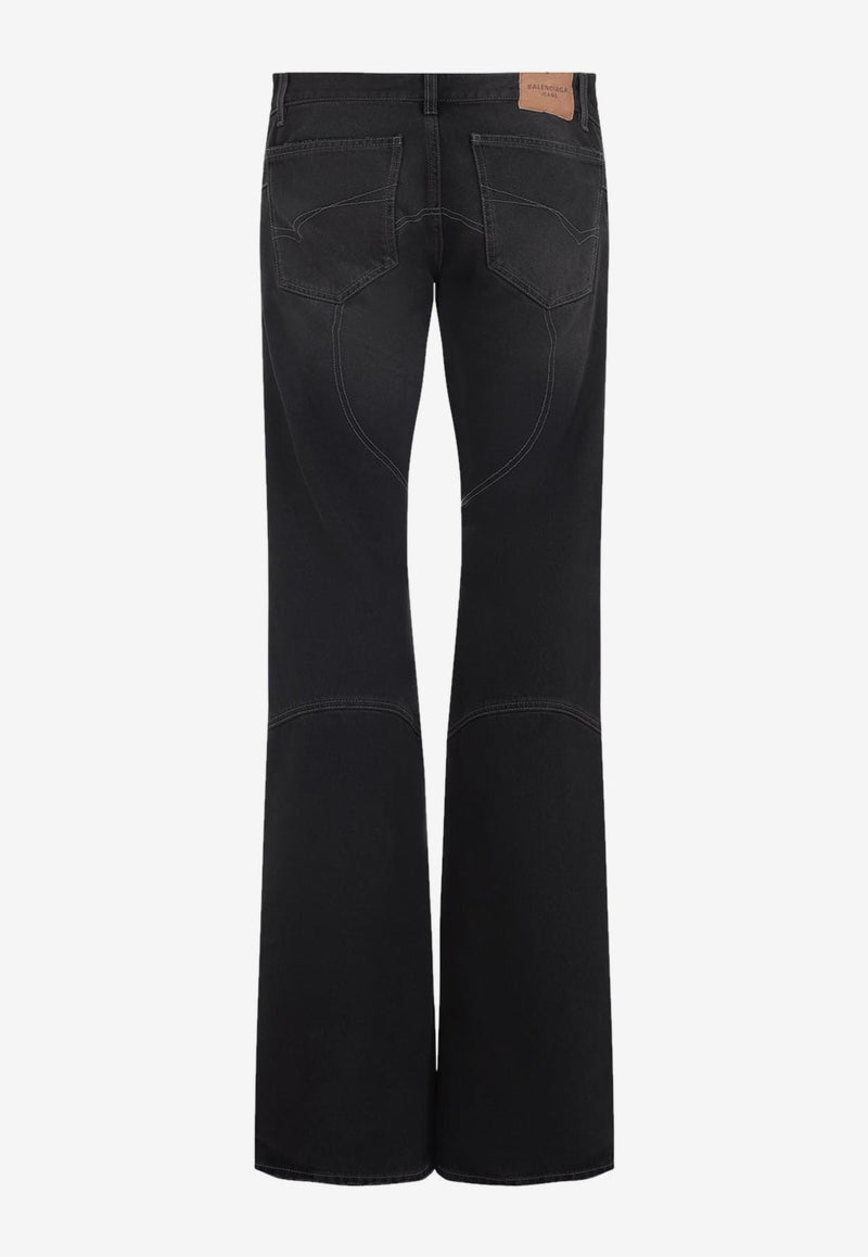 Logo Patch Flared Jeans