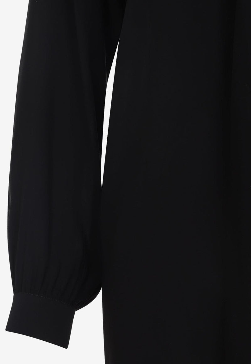 Asymmetric Silk Scarf Blouse