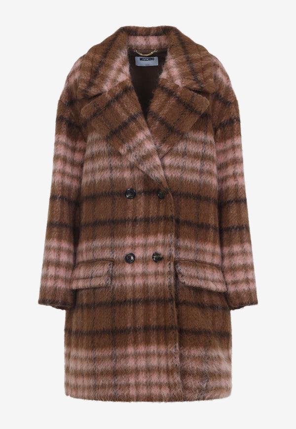 Double-Breasted Checked Coat