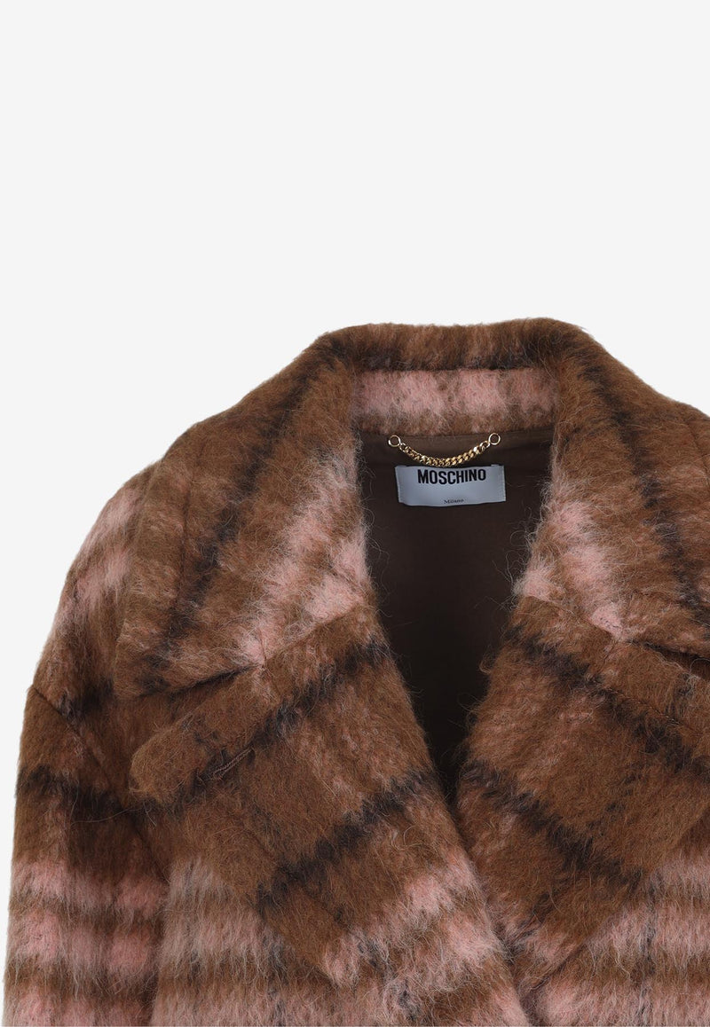 Double-Breasted Checked Coat