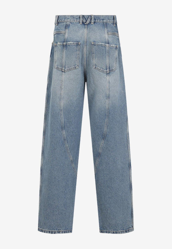Straight-Leg Washed Jeans