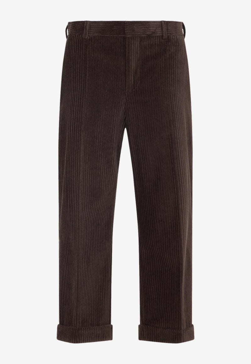 Corduroy Straight-Leg Pants