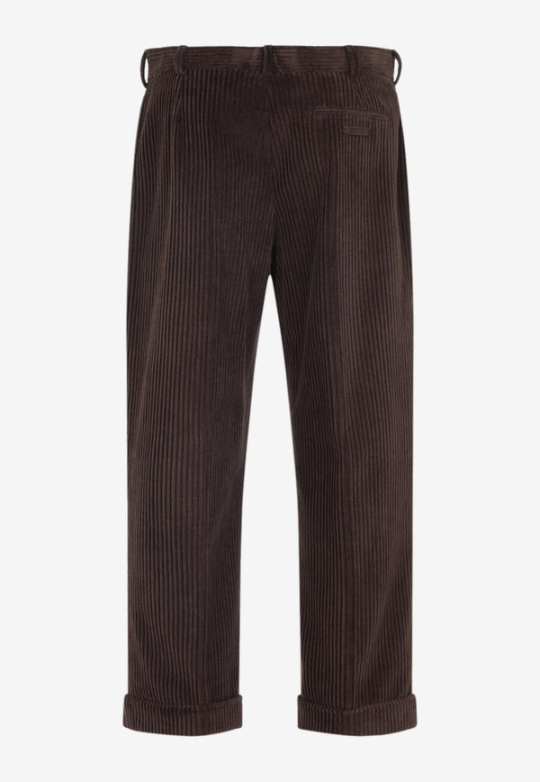 Corduroy Straight-Leg Pants