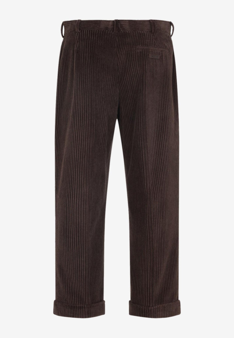 Corduroy Straight-Leg Pants