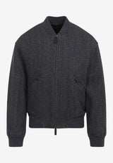 Cashmere Zip-Up Bomber Jacket