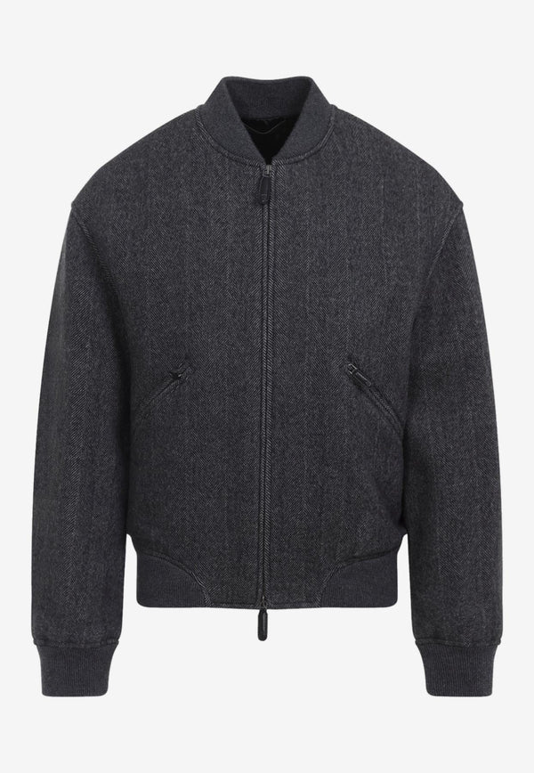 Cashmere Zip-Up Bomber Jacket