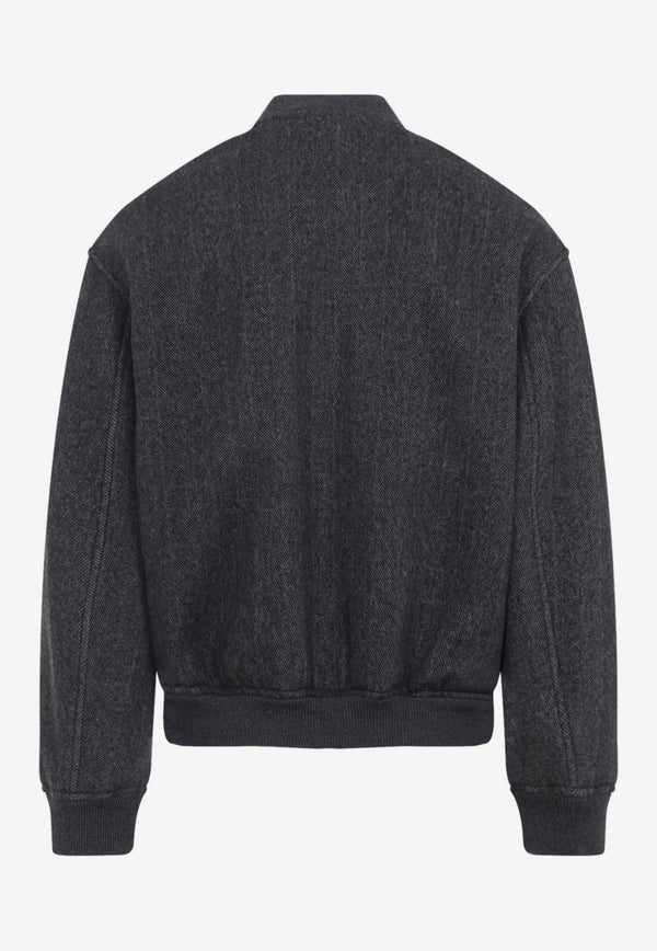 Cashmere Zip-Up Bomber Jacket