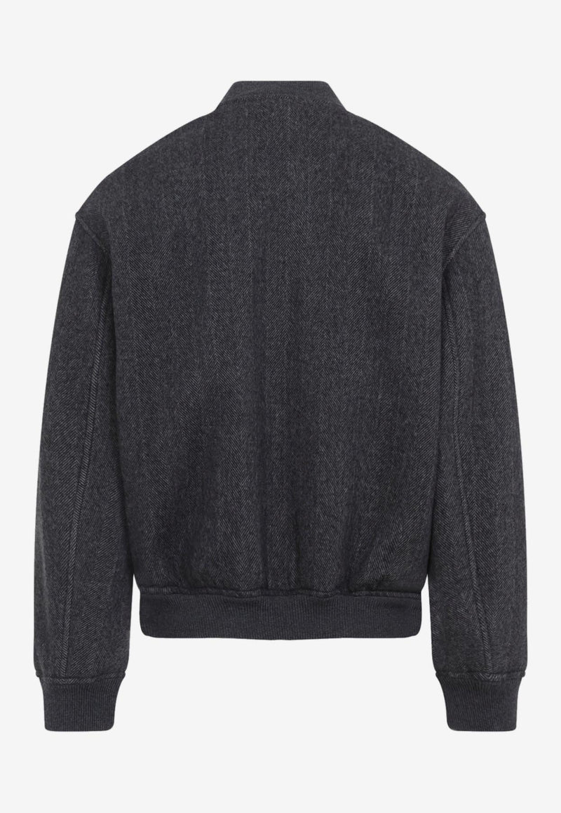 Cashmere Zip-Up Bomber Jacket