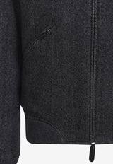 Cashmere Zip-Up Bomber Jacket
