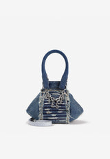 XS D-Vina Distressed Denim Top Handle Bag