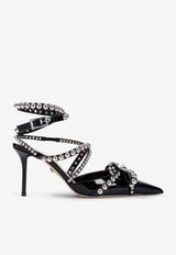 85 Crystal Embellished Pumps in Patent Leather