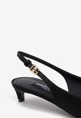 30 Pointed Slingback Satin Pumps