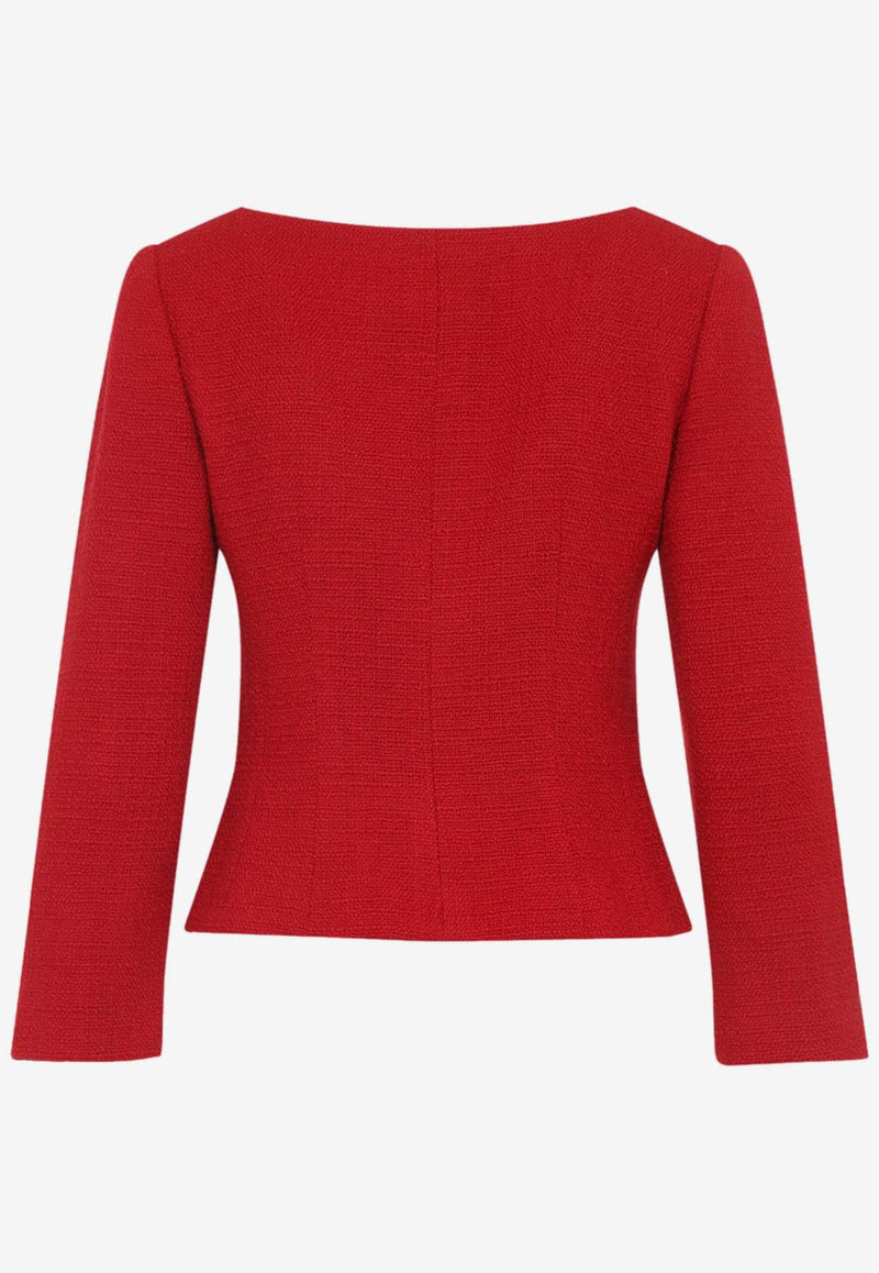 Bow-Embellished Tailored Jacket