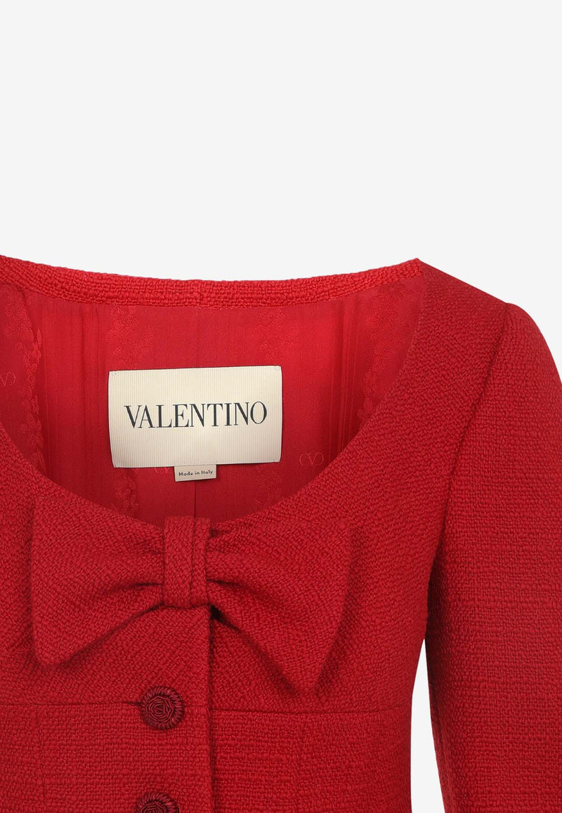 Bow-Embellished Tailored Jacket