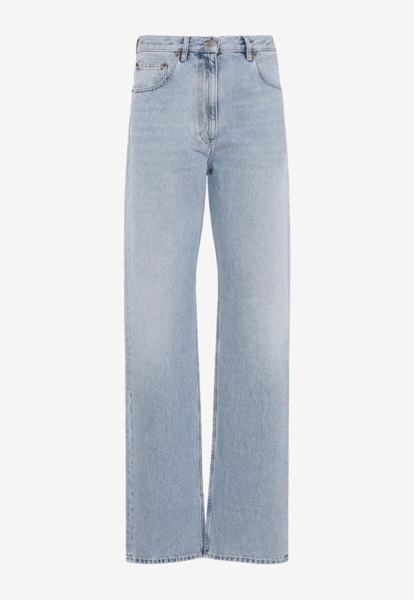 Washed-Out Straight-Leg Jeans