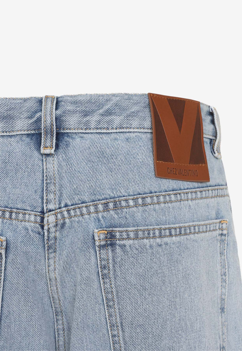 Washed-Out Straight-Leg Jeans