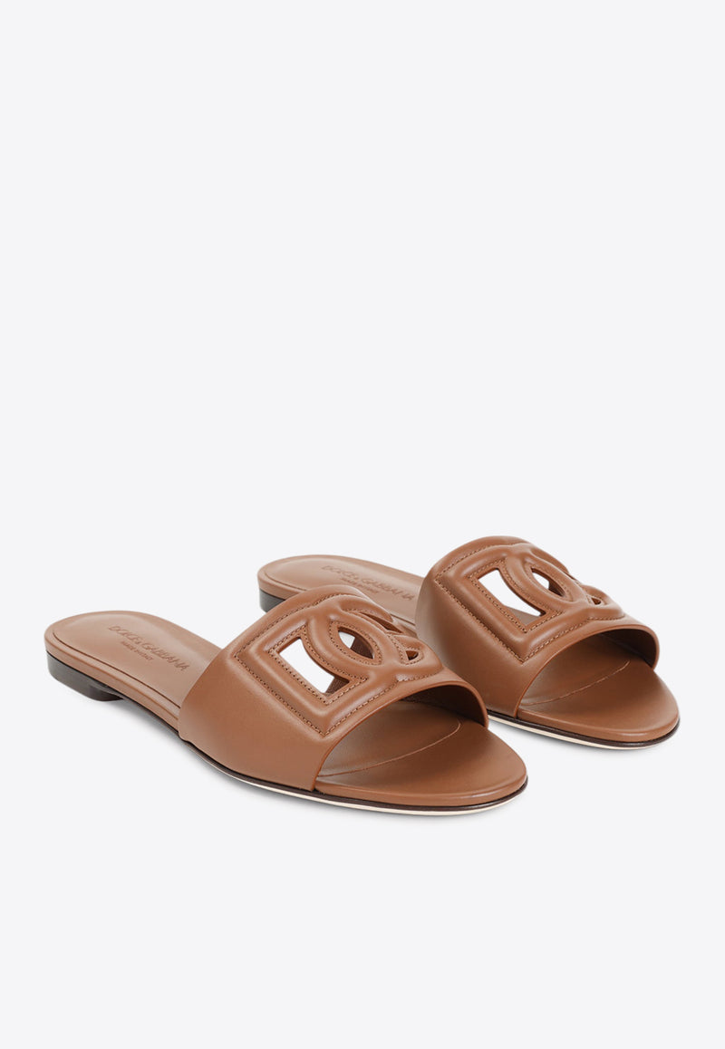 Bianca DG Logo Leather Slides