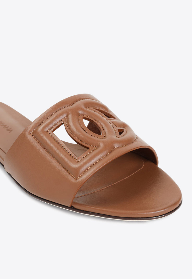 Bianca DG Logo Leather Slides