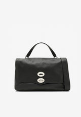 Zanellato Medium Postina Leather Shoulder Bag Black 068010M0040000/Q_ZANEL-Z0001