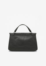 Zanellato Medium Postina Leather Shoulder Bag Black 068010M0040000/Q_ZANEL-Z0001