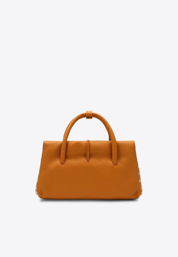 Zanellato Small Dotta Leather Top Handle Bag Orange 068750S1120000/R_ZANEL-Z0307