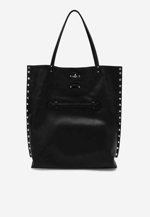 Zanellato Medium A'spasso Leather Tote Bag Black 068790M1910000/R_ZANEL-Z0001