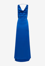 Giuseppe di Morabito Cowl-Neck Satin Gown Blue 06PSDR519 16314_BLUE