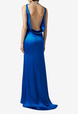 Giuseppe di Morabito Cowl-Neck Satin Gown Blue 06PSDR519 16314_BLUE