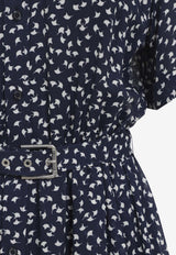 Printed Short-Sleeved Midi Dress