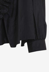 Long-Sleeved Cropped Flowy Blouse