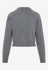 Crewneck Cashmere and Wool Cardigan