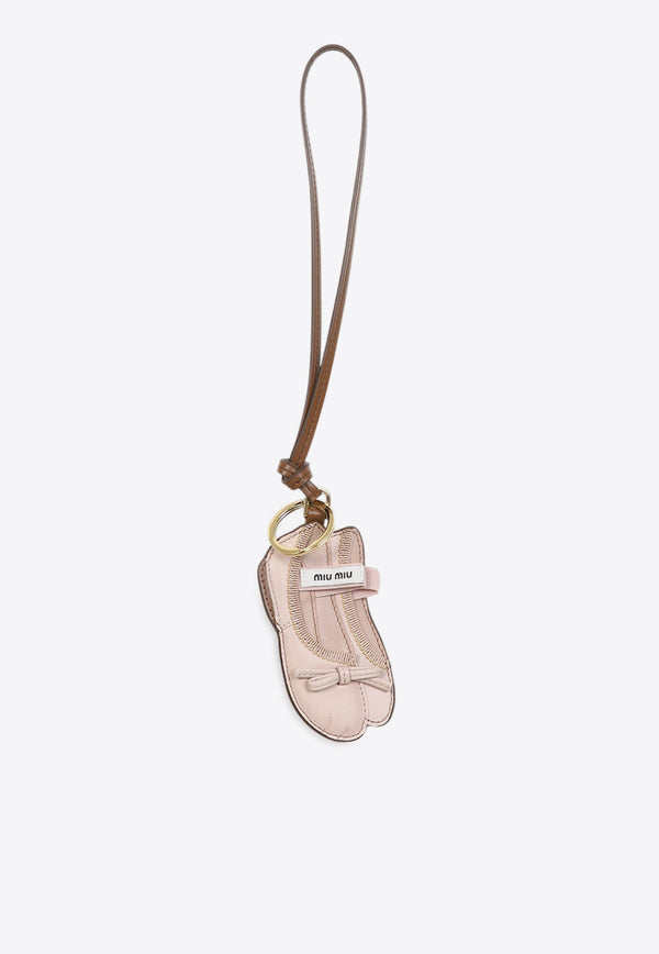 Ballet Shoe Leather Keychain