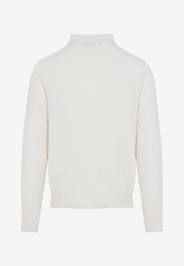 Long-Sleeved Polo Knit Sweater