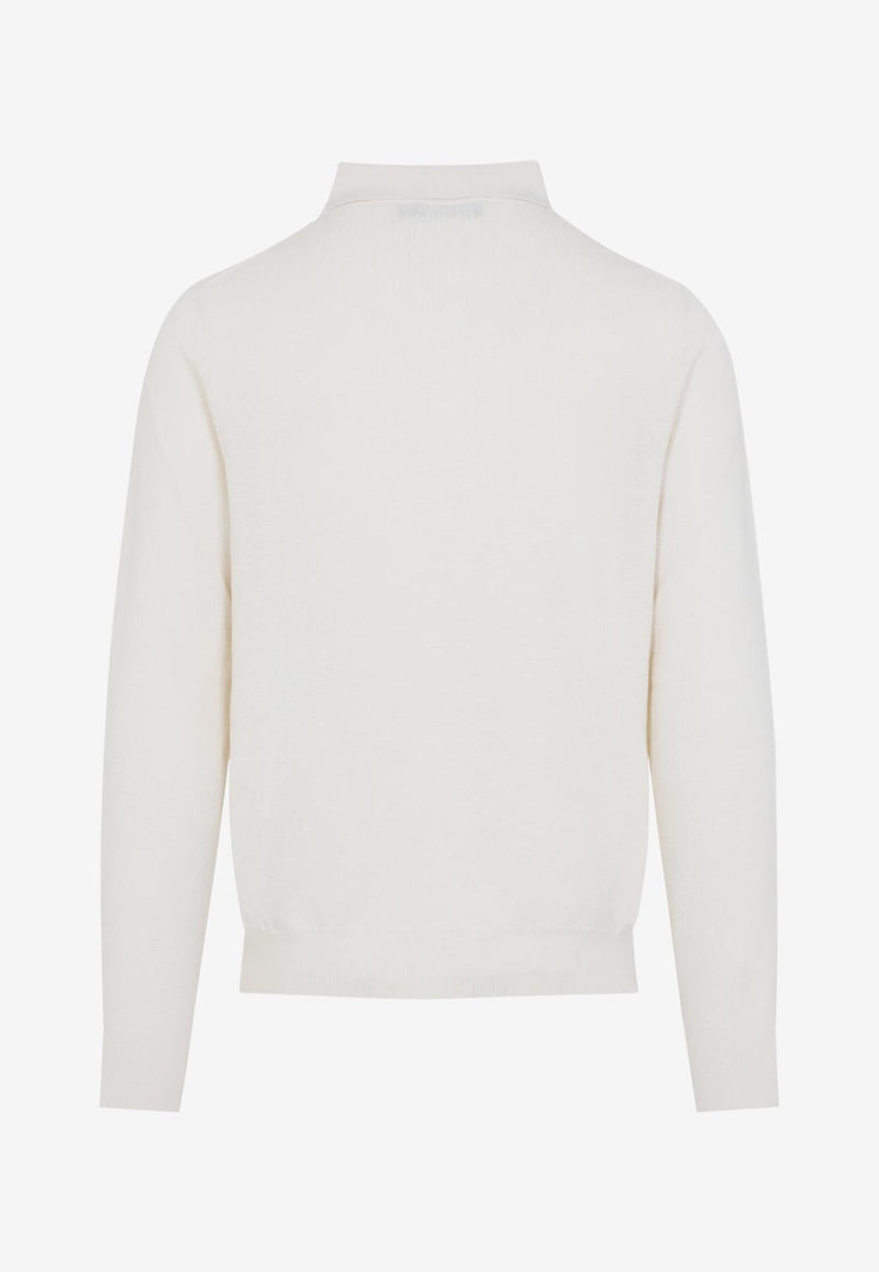 Long-Sleeved Polo Knit Sweater