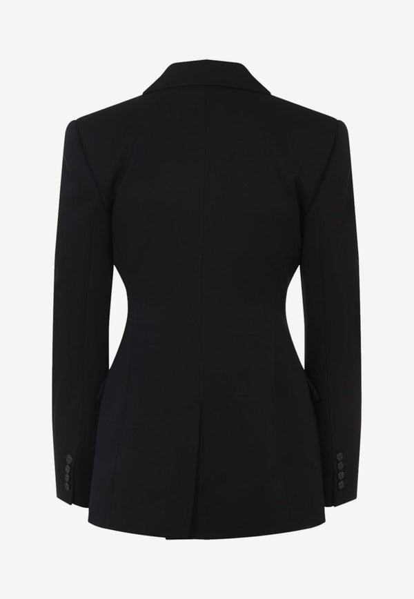 Hourglass Single-Breasted Wool Blazer