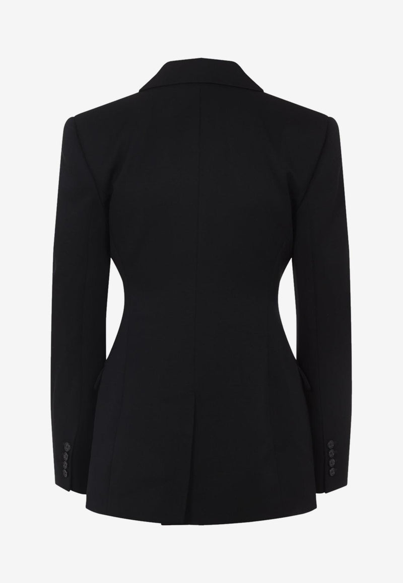 Hourglass Single-Breasted Wool Blazer