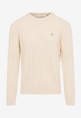 Cable-Knit VLogo Sweater