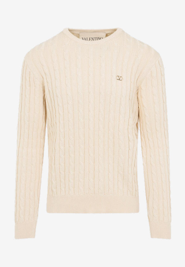 Cable-Knit VLogo Sweater