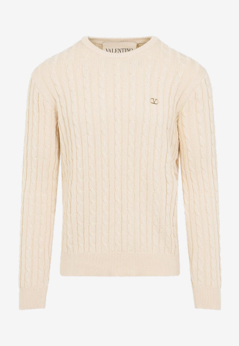 Cable-Knit VLogo Sweater