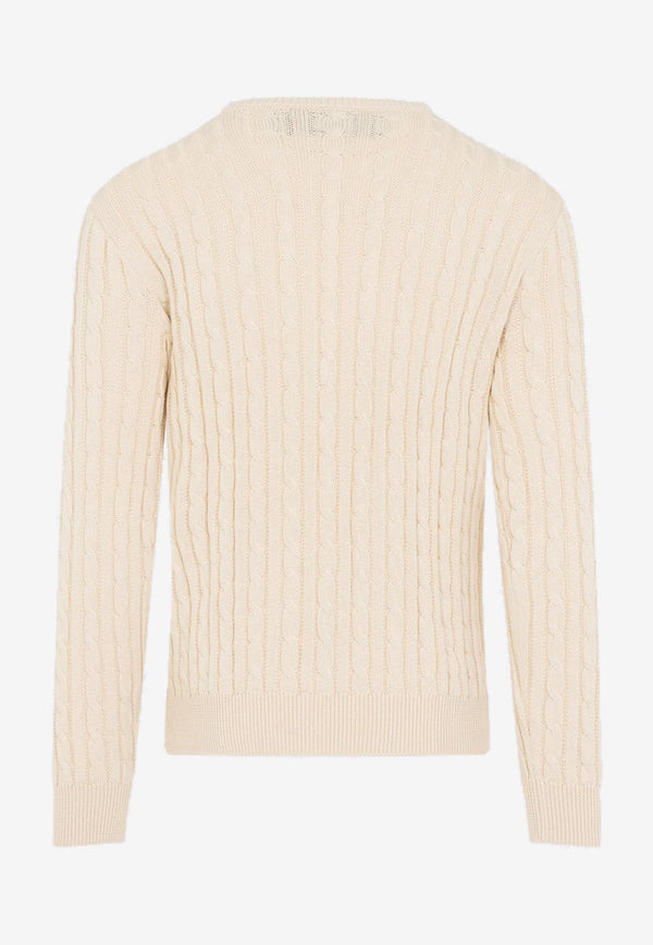 Cable-Knit VLogo Sweater