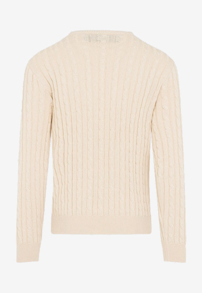 Cable-Knit VLogo Sweater