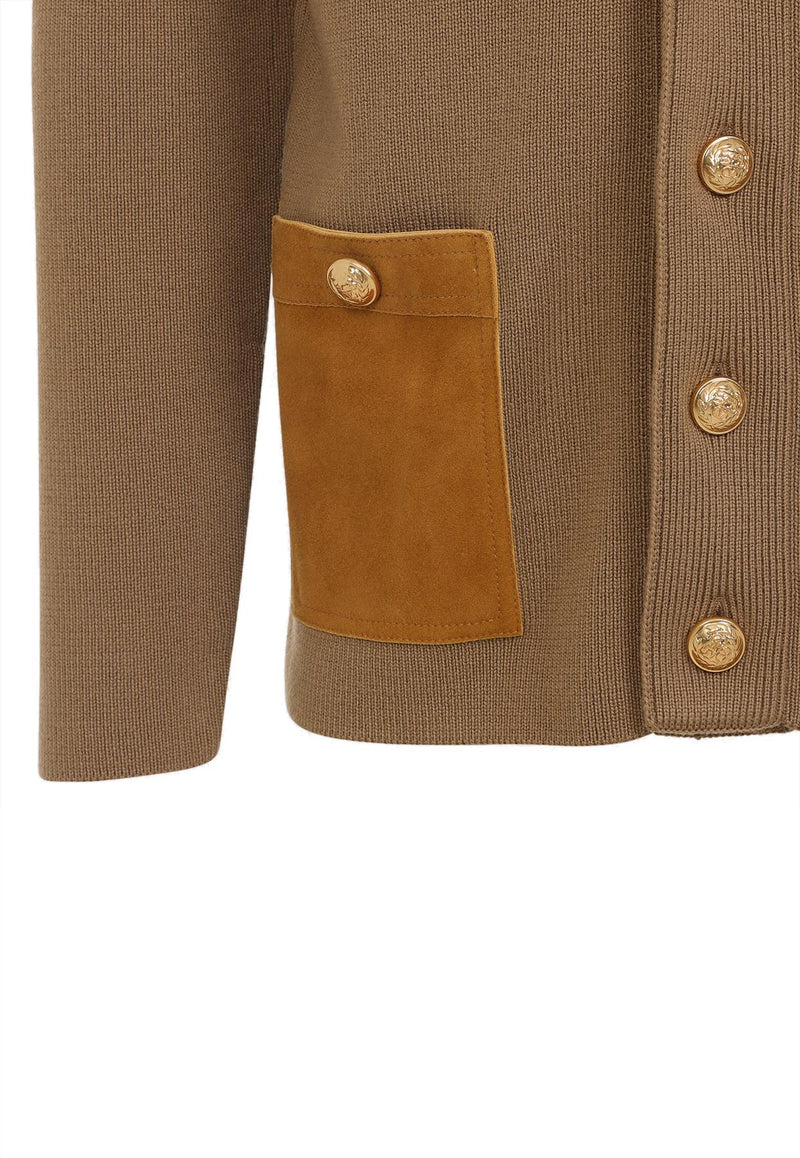 Shawl-Collar Wool Cardigan