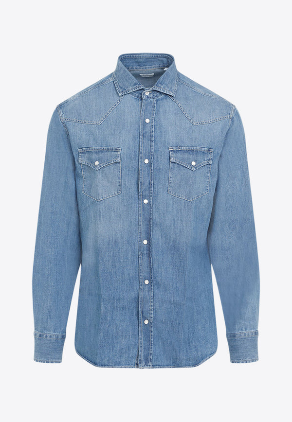 Long-Sleeved Denim Shirt