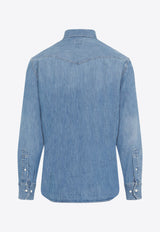 Long-Sleeved Denim Shirt