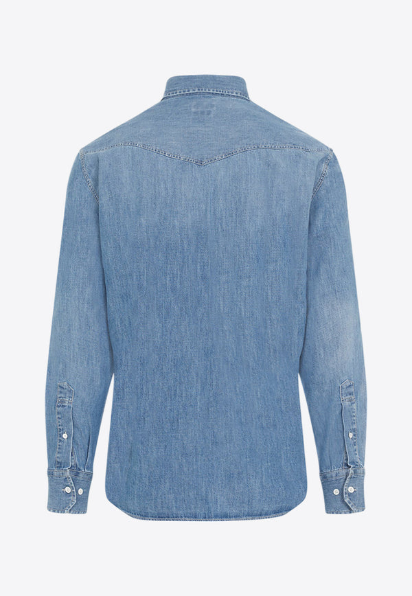 Long-Sleeved Denim Shirt