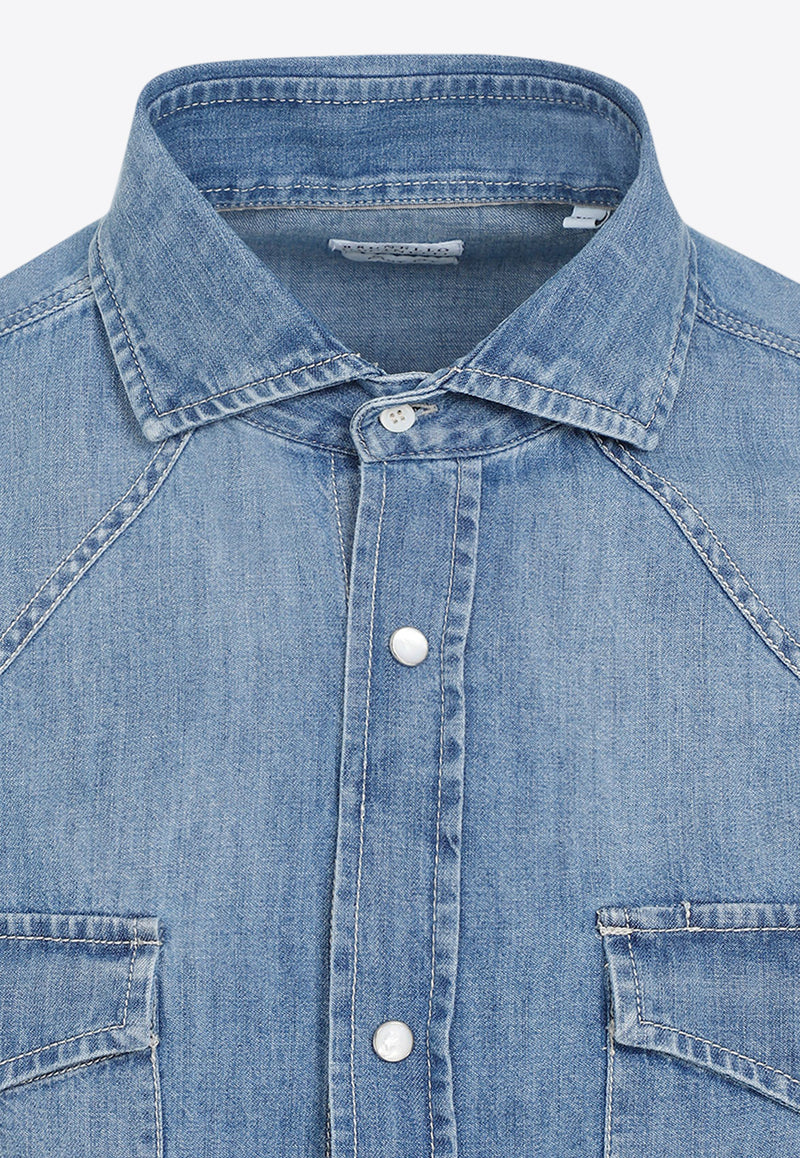 Long-Sleeved Denim Shirt