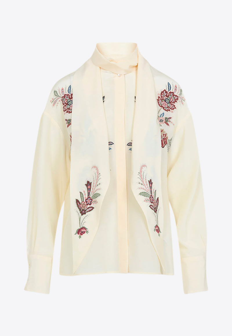 Floral-Embroidered Shirt